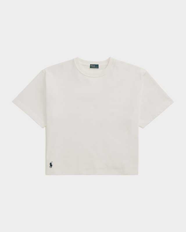 Cotton Jersey Cropped Crewneck T